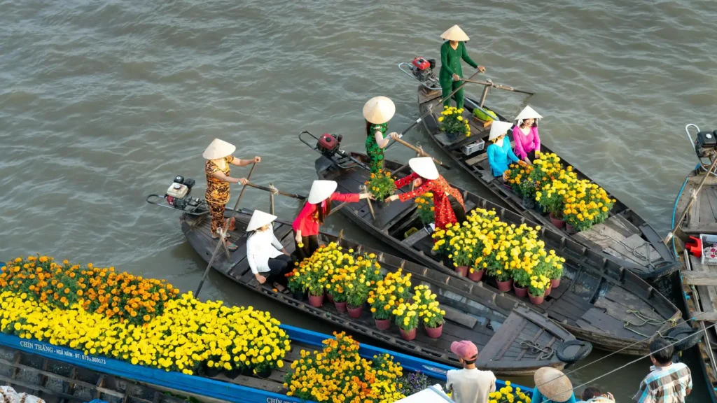 mekong delta floating market